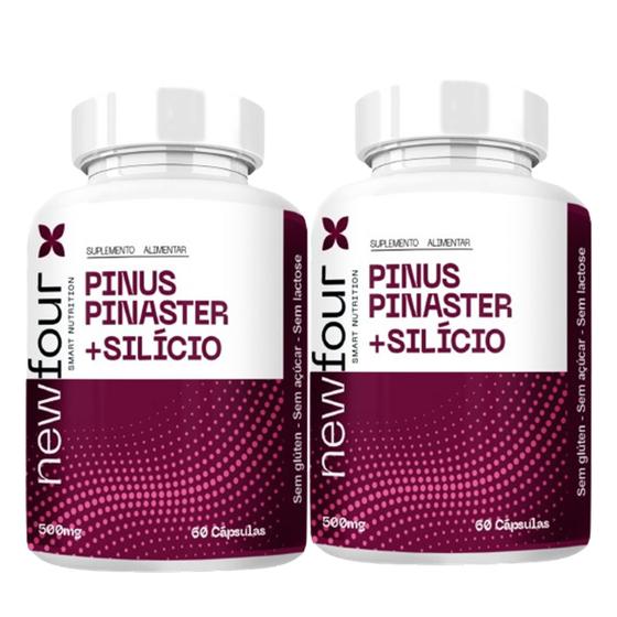 Imagem de Kit 2x Pinus Pinaster + Silicio 500mg 60 caps NewFour