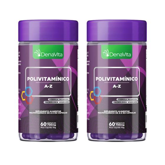 Kit 2x Polivitaminico A-Z Suplemento Em Capsulas 700mg Denavita ...