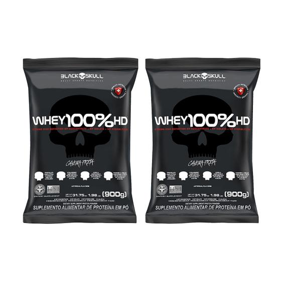 Imagem de Kit - 2x Refil Whey 100% Hd 900g - Black Skull