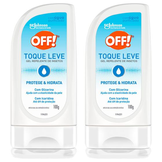 Imagem de Kit 2x Repelente de Insetos Off Toque Leve Com Icaridina 6h Gel 100g Adulto e Infantil