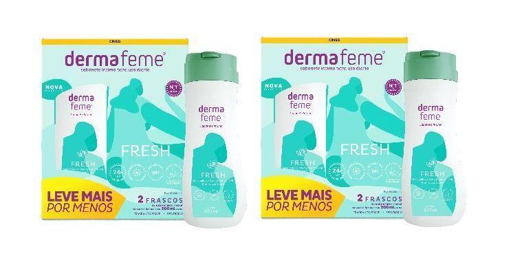 Imagem de Kit 2x Sabonete Líq. Ínt. Dermafeme Fresh 200ml cada - Cimed