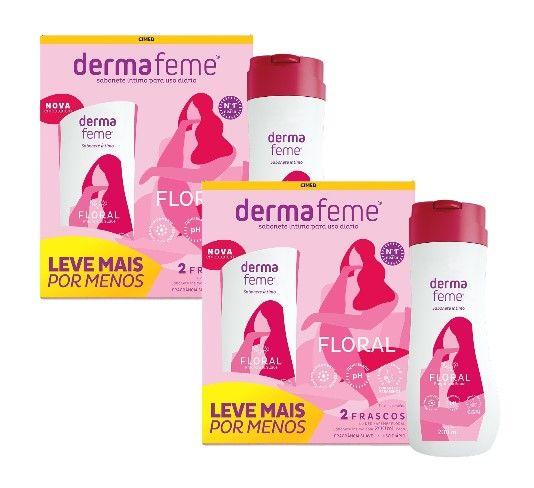 Imagem de Kit 2x Sabonete Líquido Dermafeme Floral 200Ml C/2 - Cimed