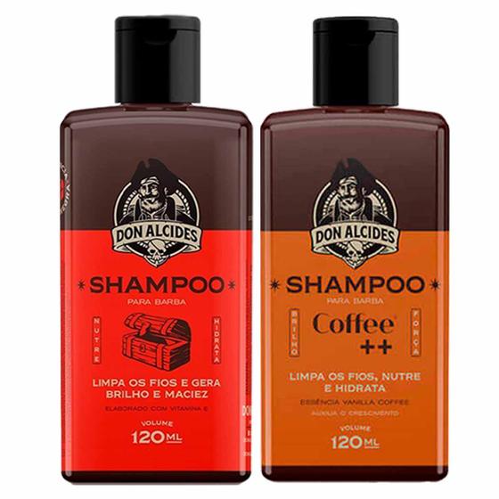 Imagem de Kit 2x Shampoo Para Barba Negra e Coffee 120ml Don Alcides