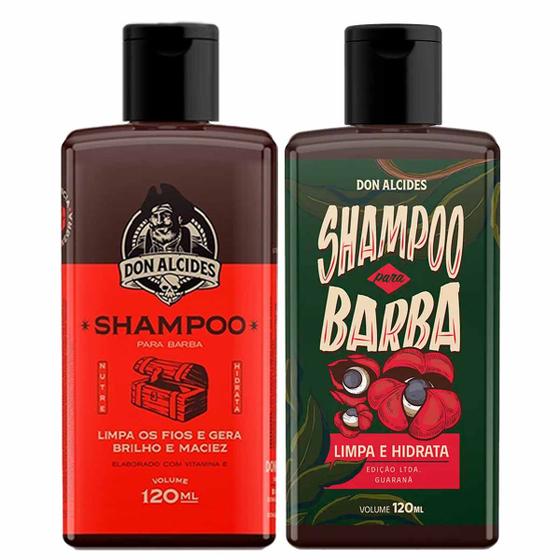 Imagem de Kit 2x Shampoo Para Barba Negra e Guaraná 120ml Don Alcides