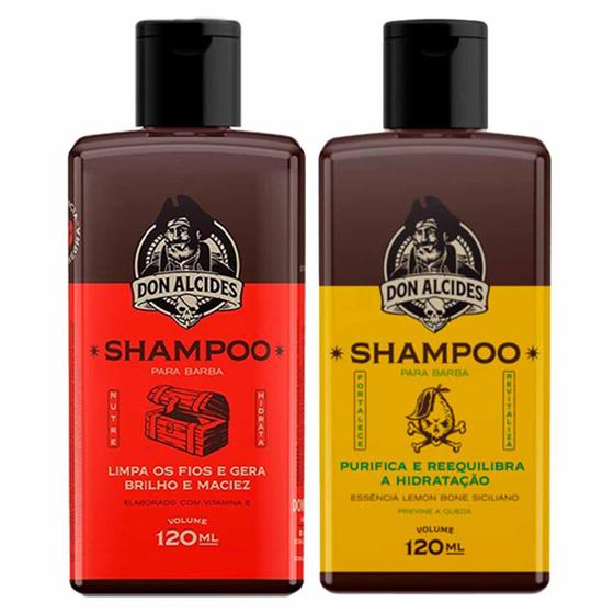 Imagem de Kit 2x Shampoo Para Barba Negra e Lemon Bone Don Alcides
