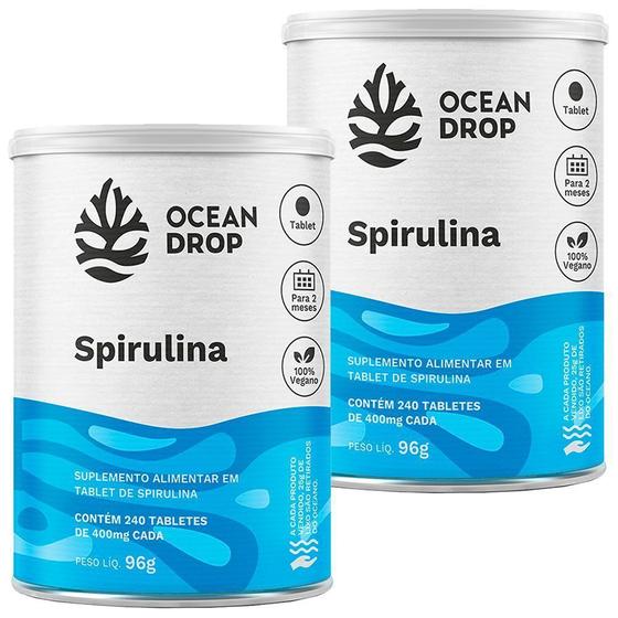 Imagem de Kit 2x Spirulina 240 Tabletes Ocean Drop