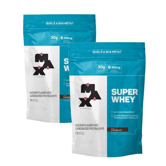 Imagem de Kit 2x Super Whey Protein 900g Max Titanium