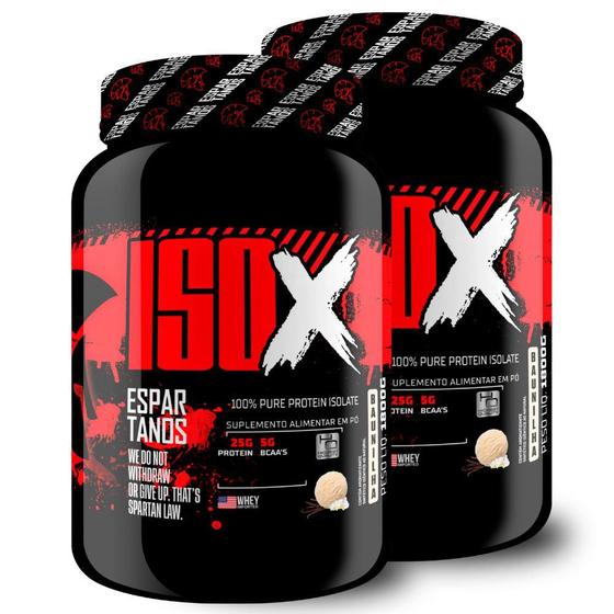 Imagem de Kit 2x Suplemento em pó Whey Protein Isolado ISO X 100% Pure Isolate 1800G - Espartanos Suplementos