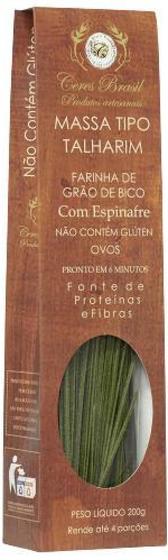 Imagem de Kit 2X: Talharim Grão Bico/Espinafre Sem Glúten Ceres 200G