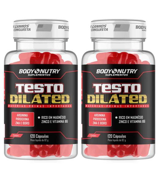 Kit 2x Testo Dilated 120 cápsulas com Vitaminas e Minerais, Boro, Arginina, Magnésio, e Vitamina B6 Menor preço em Kit 2x Testo Dilated 120 cápsulas com Vitaminas e Minerais, Boro, Arginina, Magnésio, e Vitamina B6