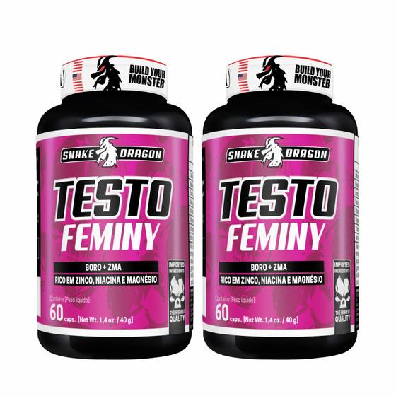 Imagem de Kit 2x Testo Feminino 60 Capsulas Suplemento Natural Para Crescimento Muscular Vitaminas e Minerais Premium Importado