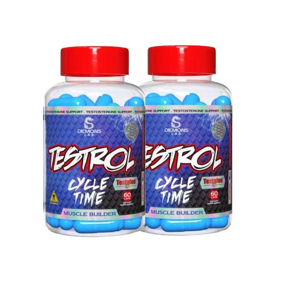 kit 2x testrol 60 caps cycle time test. demons lab Termogênico