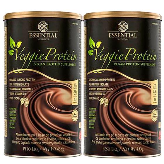 Imagem de Kit 2x Veggie Protein Cacao - (455g cada) - Essential Nutrition