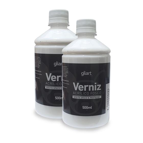 Imagem de Kit 2x Verniz Acrilico Fosco 500ml Gliart