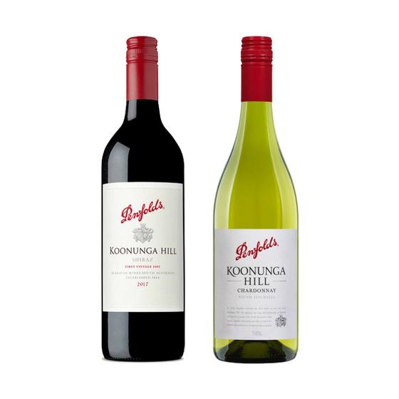 Imagem de Kit 2x Vinho Tinto/Branco Australiano Penfolds Koonunga Hill