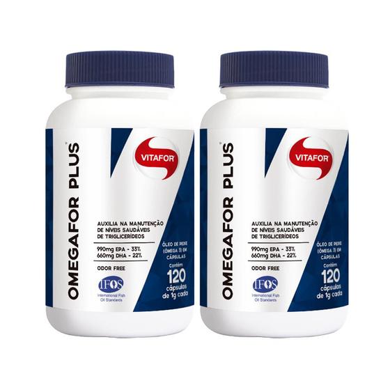 Kit 2x Vitafor Omegafor Plus 120 Cáps Ômega 3 Ultra Concentrado Menor preço em Kit 2x Vitafor Omegafor Plus 120 Cáps Ômega 3 Ultra Concentrado