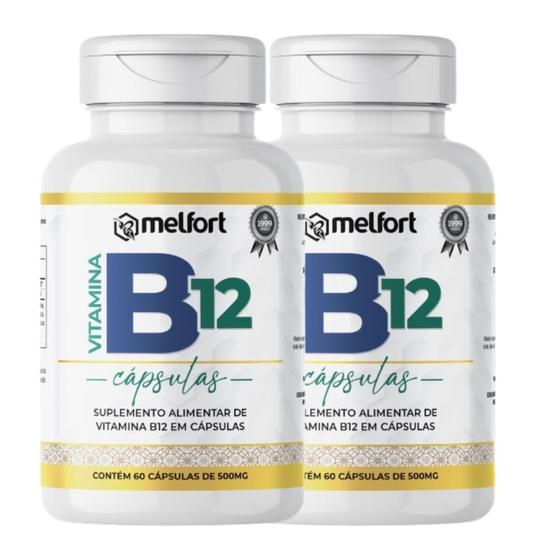 Imagem de kit 2x VITAMINA B12 500MG 60CPS MELFORT C