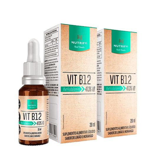 Imagem de Kit 2x Vitamina B12 Gotas Metilcobalamina 413% Limão Morango