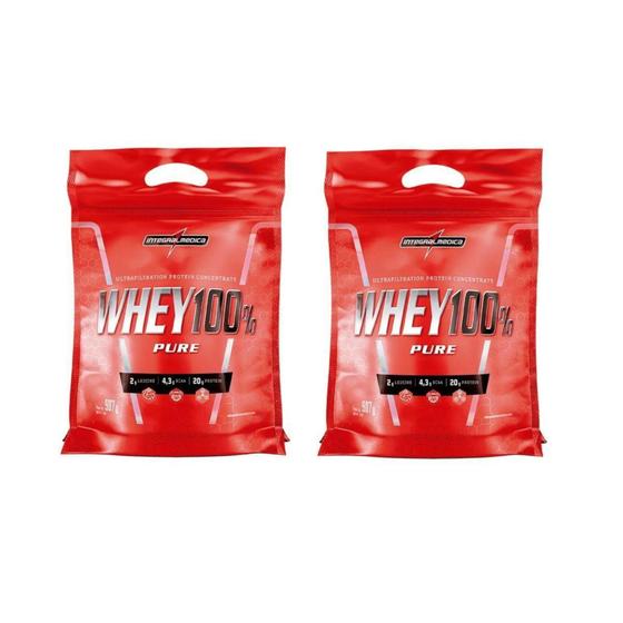 Imagem de Kit 2x Whey 100% Pure Concentrado Refil 907g - Integralmedica