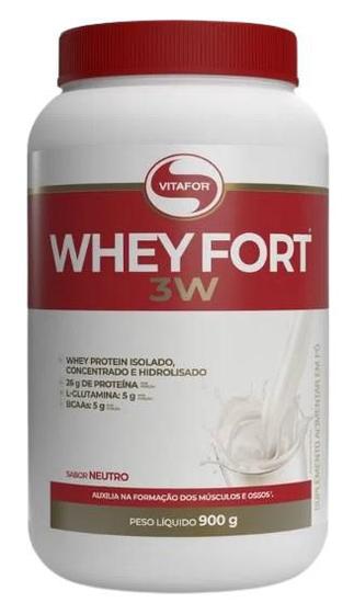 Imagem de Kit 2X: Whey Fort 3W Neutro Vitafor 900g