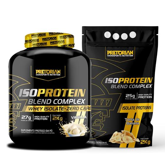 Kit 2x Whey Protein Isolado Iso Blend Complex 2Kg - Pretorian Menor preço em Kit 2x Whey Protein Isolado Iso Blend Complex 2Kg - Pretorian