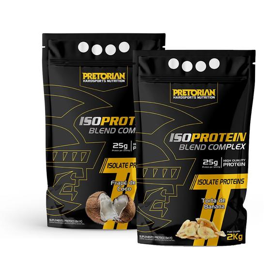 Kit 2x Whey Protein Isolado Iso Blend Complex 2Kg Pretorian Whey