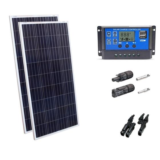Kit 2xpainel Placa Energia Solar 150w Controlador30a Mc4 Menor preço em Kit 2xpainel Placa Energia Solar 150w Controlador30a Mc4