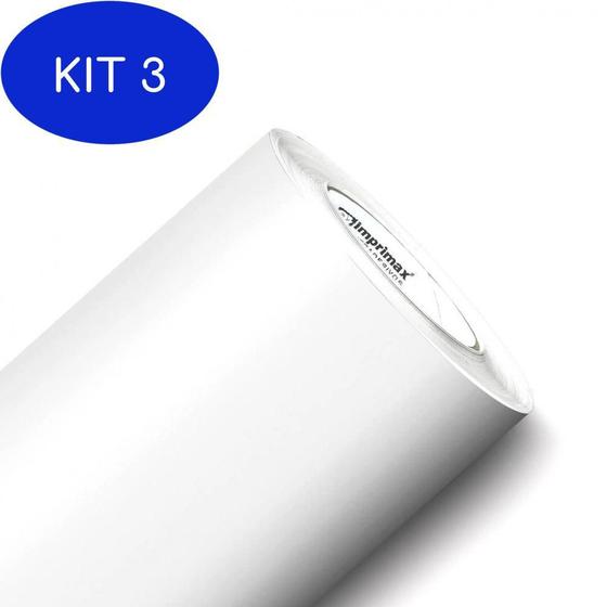 Imagem de Kit 3 Adesivo De Envelopamento Branco Fosco 3 Metros