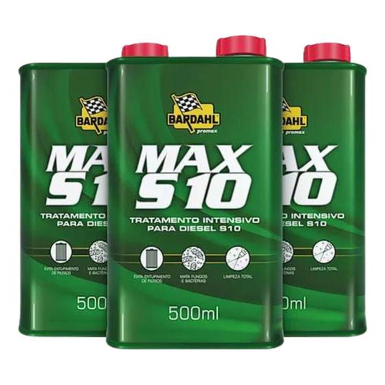 Imagem de Kit 3 Aditivos Bardahl Para Combustível MAX S10 Diesel 500ml