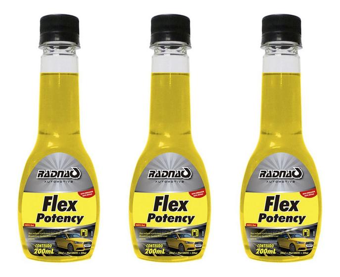 Imagem de Kit 3 Aditivos Para Combustível Radnaq Flex Potency 200ml