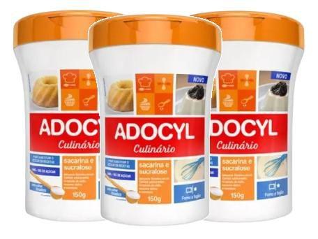 kit 3 Adocante Culinário Adocyl Sacarina E Sucralose 150g - Adoçante ...
