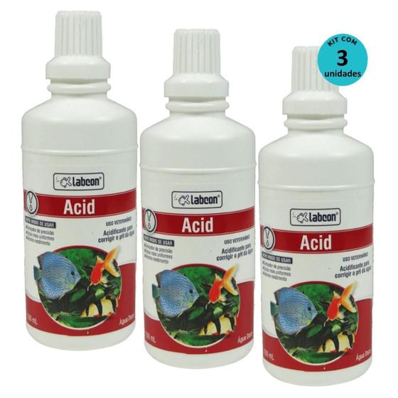 Imagem de Kit 3 Alcon Labcon Acidificante Acid 100Ml