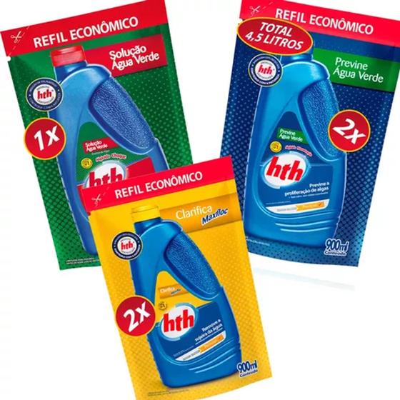 Imagem de Kit 3 Algicida Refil 900ml - HTH