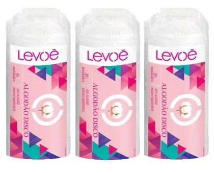Imagem de Kit 3 Algodão Disco Levoe 50Un - Levoe