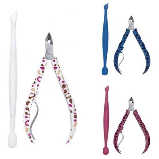 Kit 3 Alicates Cutícula Mundial Mod 758 /c1 Espátula Dupla - Unhas e ...