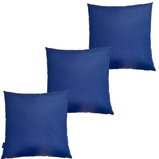 Imagem de Kit 3 Almofadas Impermeável Antimofo Antiácaro Azul Marinho Externa 45cmx45cm
