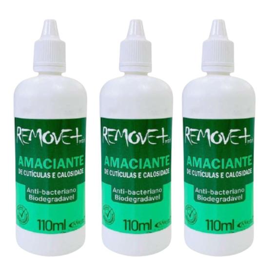Imagem de Kit 3 Amaciantes De Cutícula E Calosidades 110ml Remove Mais