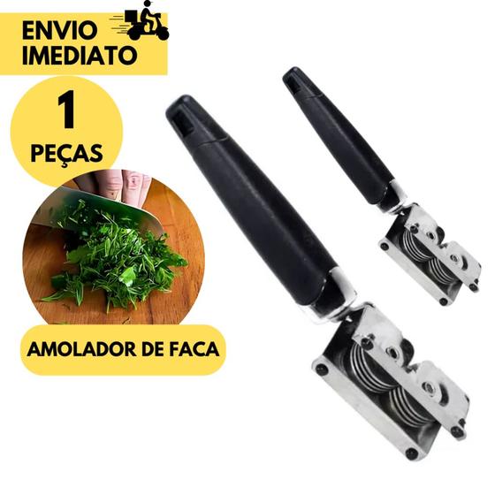 Imagem de Kit 3 Amolador Afiador De Facas Em Aço Inox Profissional Com 3 Afiadores Profissional para Amolar Fa