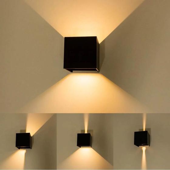 Kit 3 Arandela Led Light 6w Qatar Facho Regulável Interno/ Externo Preta Menor preço em Kit 3 Arandela Led Light 6w Qatar Facho Regulável Interno/ Externo Preta