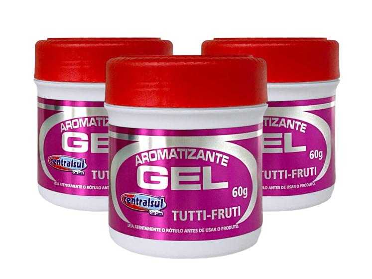 Imagem de Kit 3 Aromatizante Gel Tutti-Frutti 60g Centralsul