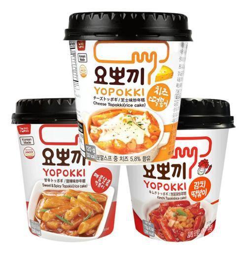 Imagem de Kit 3 Autênticos Yopokki Coreano Queijo, Kimchi E Agridoce