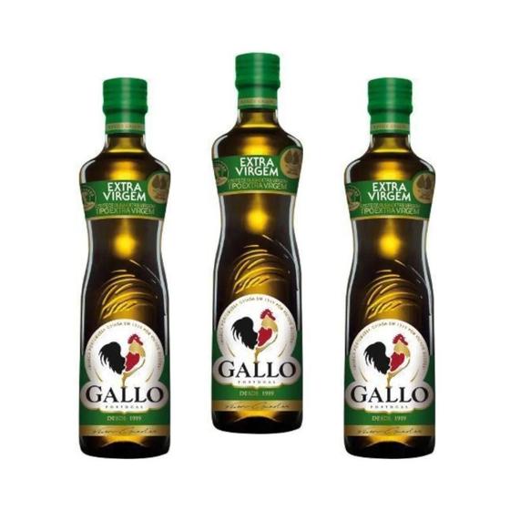 Kit 3 Azeites de Oliva Gallo Extra Virgem 500ml Menor preço em Kit 3 Azeites de Oliva Gallo Extra Virgem 500ml