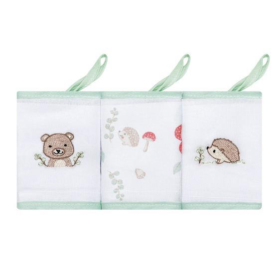 Imagem de Kit 3 Babetes Papi 32x32cm com Prendedor Floresta