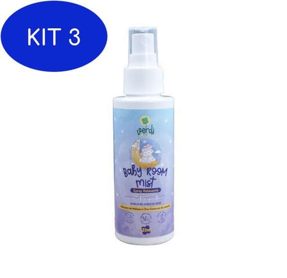 Imagem de Kit 3 Baby Room Spray Relaxante Aromaterapêutico Verdi