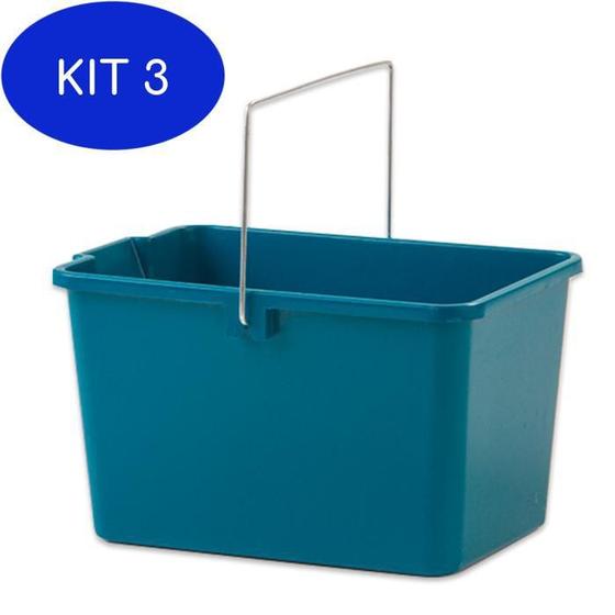 Imagem de Kit 3 Balde Para Rodo Mágico Limpeza Multiuso 12L Azul