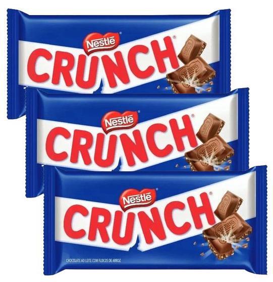 Imagem de Kit 3 BARRA CHOCOLATE AO LEITE CRUNCH PACOTE 80G