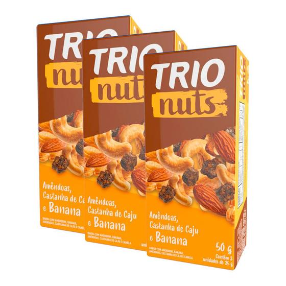 Imagem de Kit 3 Barra de Cereal Trio Nuts Banana 50g