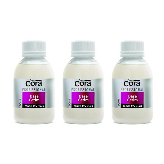 Imagem de Kit 3 Base para Unhas Cetim 100ml - Cora