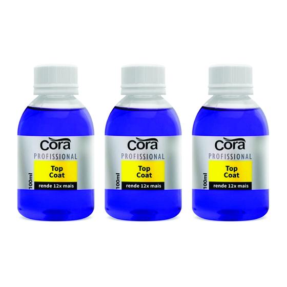 Imagem de Kit 3 Base para Unhas Top Coat 100ml - Cora