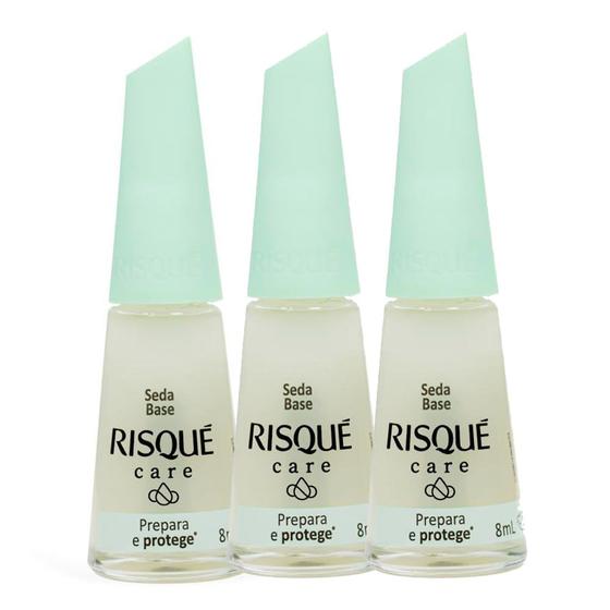 Imagem de Kit 3 Base Unha Risqué Linha de Tratamento Seda Base com 8ml